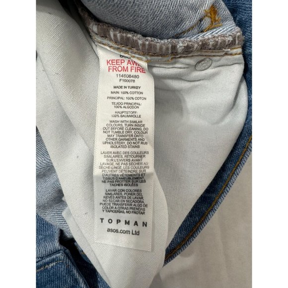 TOPMAN NWOT SZ 34 Two Tone Mens Frayed Jean Short - Picture 3 of 9